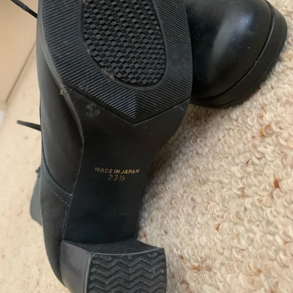 Made in Japan Mid Calf Black Leather Boots Size 23.5cm - Picture 5 of 5